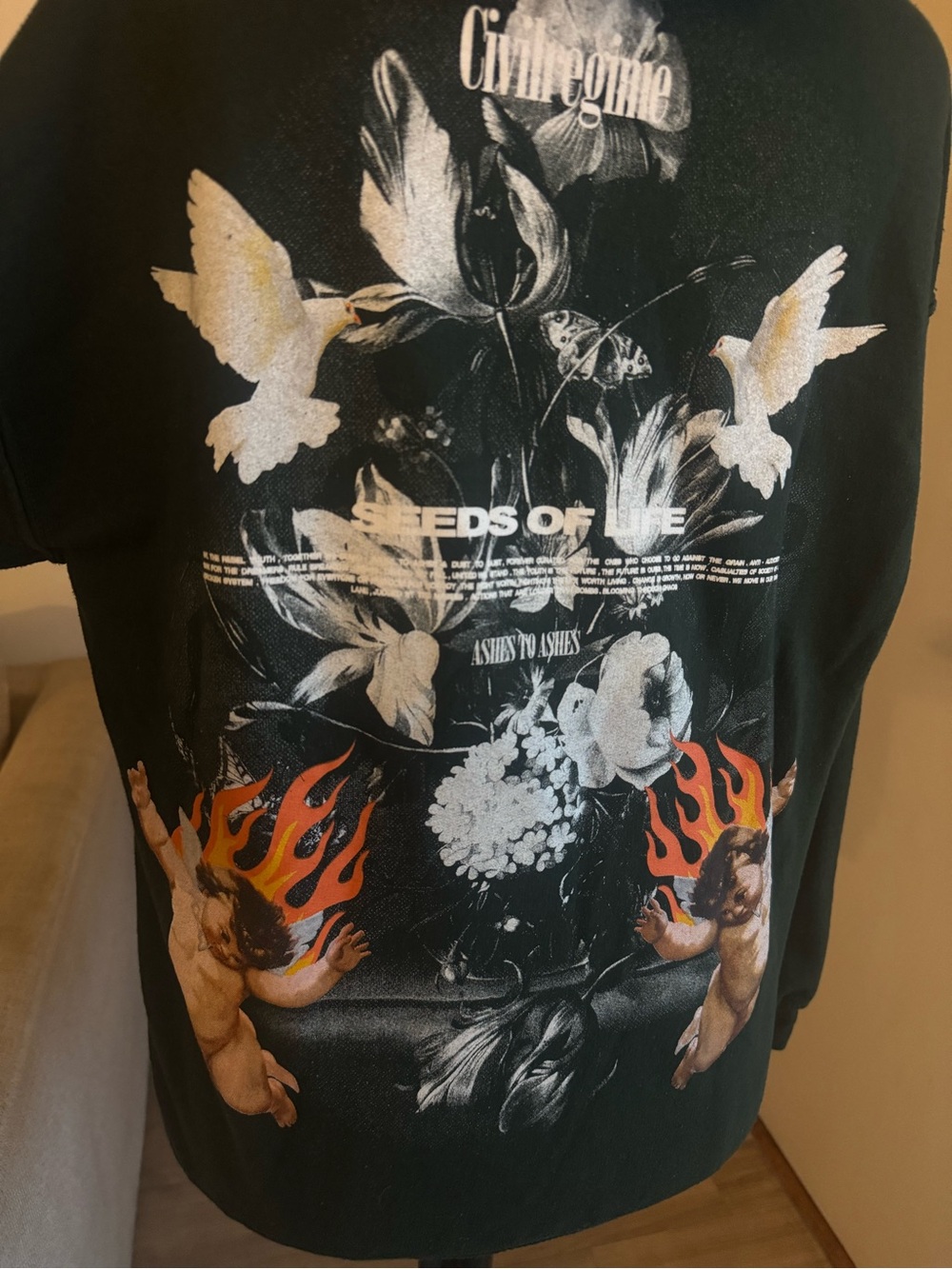 Civil Regime Seeds of Life Graphic Hoodie Black Size M